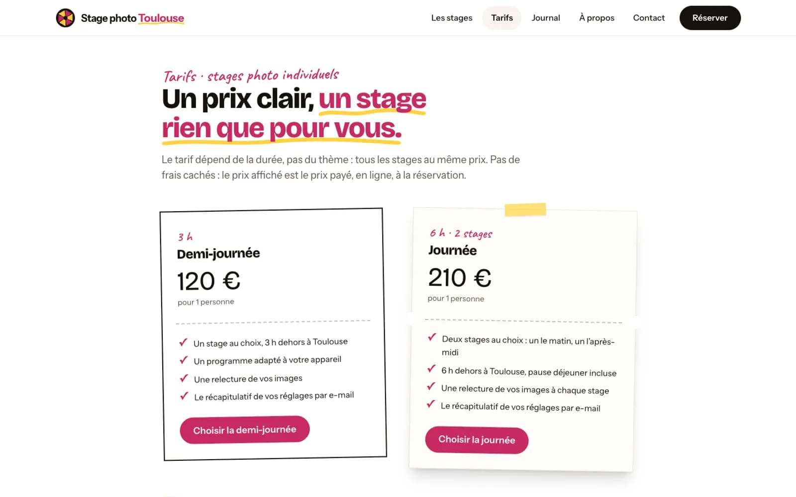 Capture d'écran 3 du site Stage photo Toulouse