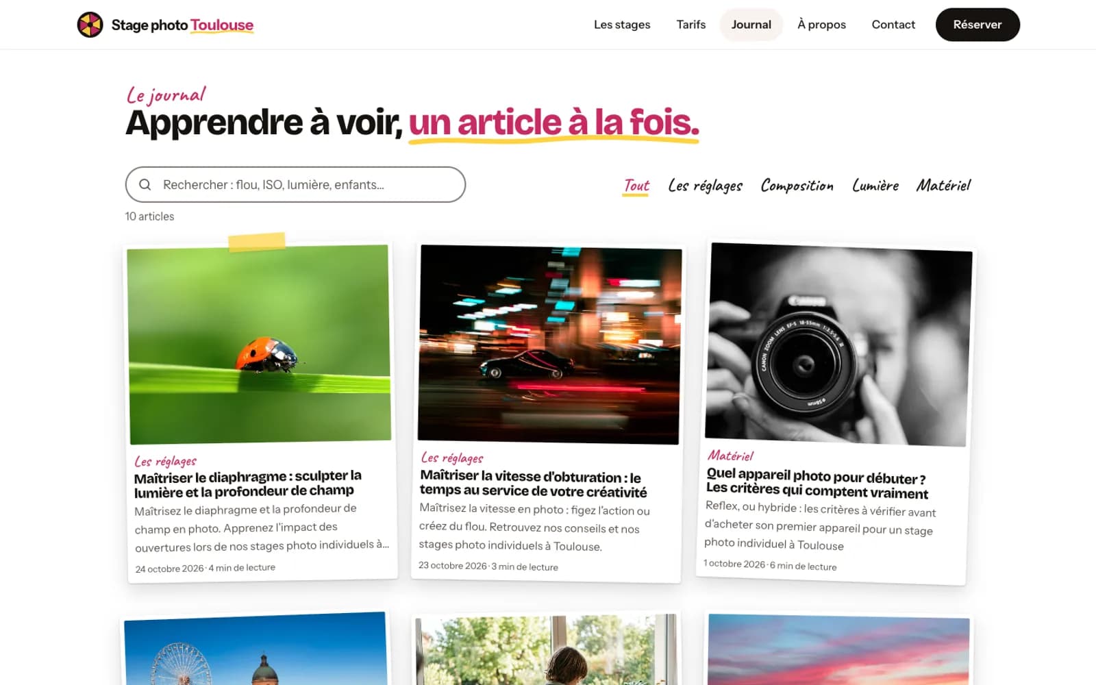 Capture d'écran 4 du site Stage photo Toulouse